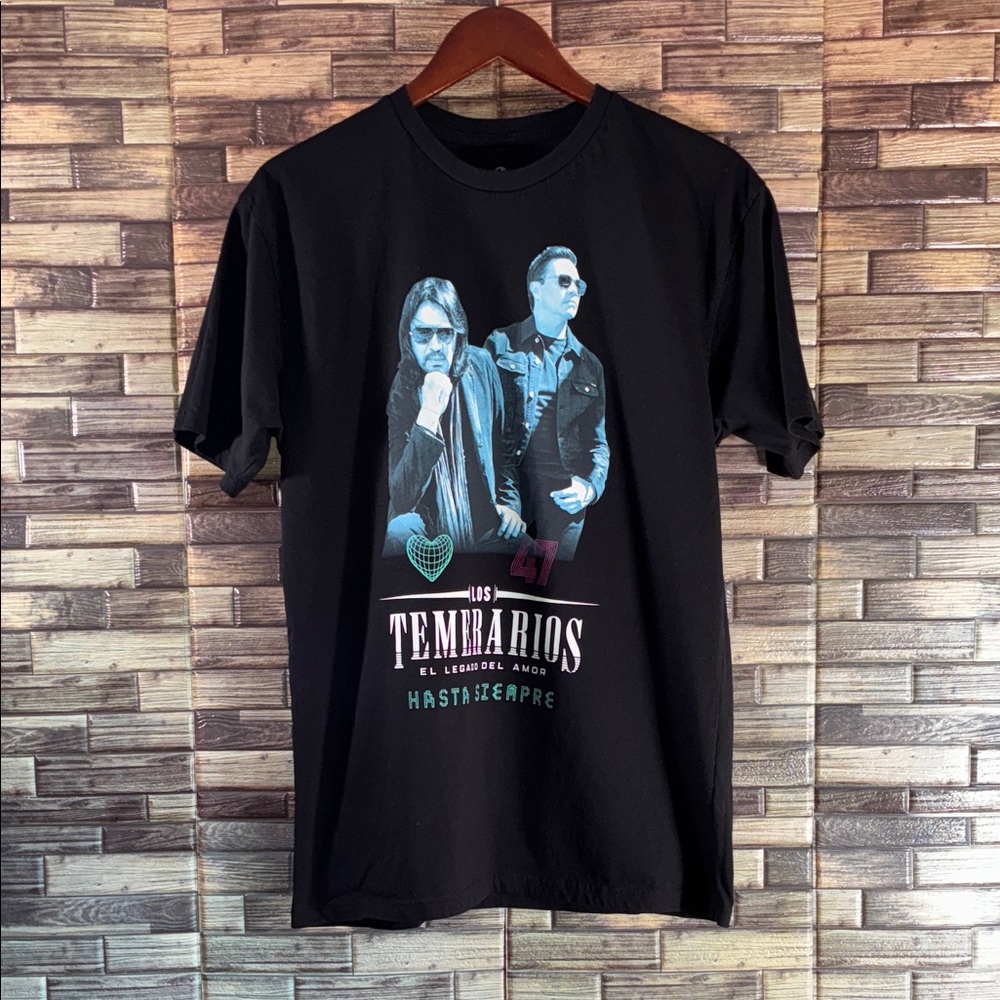 EUC Bullseye Large Las Temerarios Black Graphic T-Shirt 2024 Tour